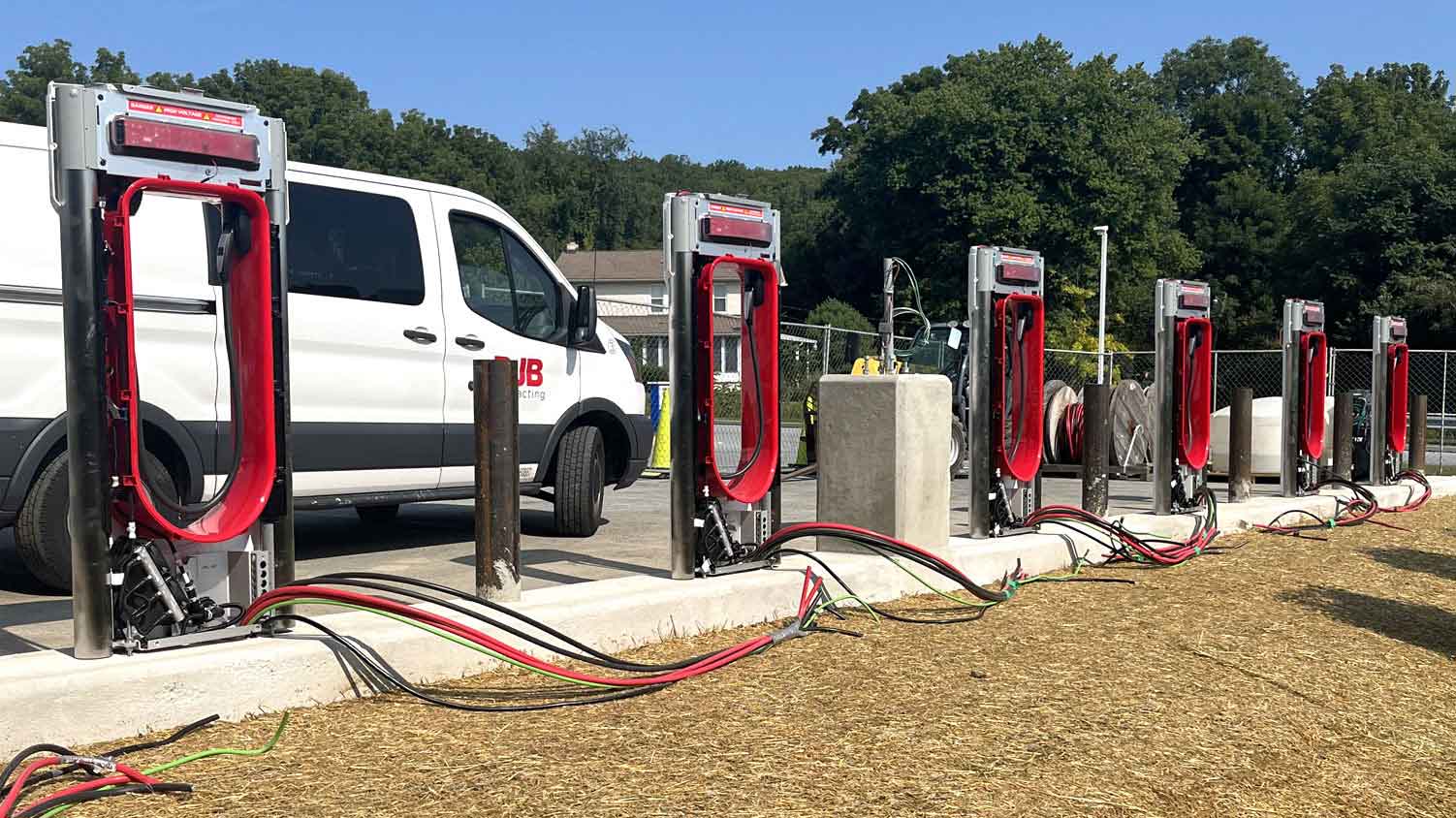 Tesla supercharging station