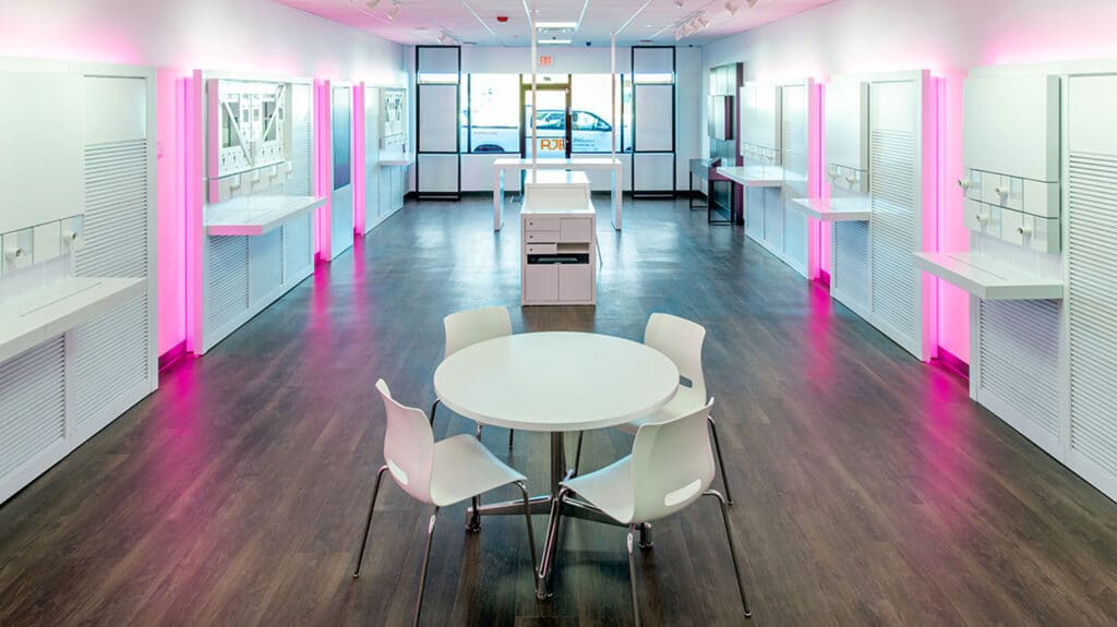 Interior shot of t-mobile store