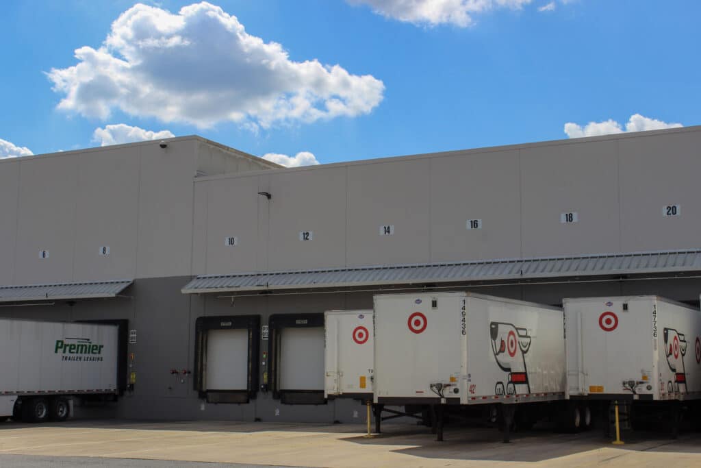 Target distribution center loading doc repainted