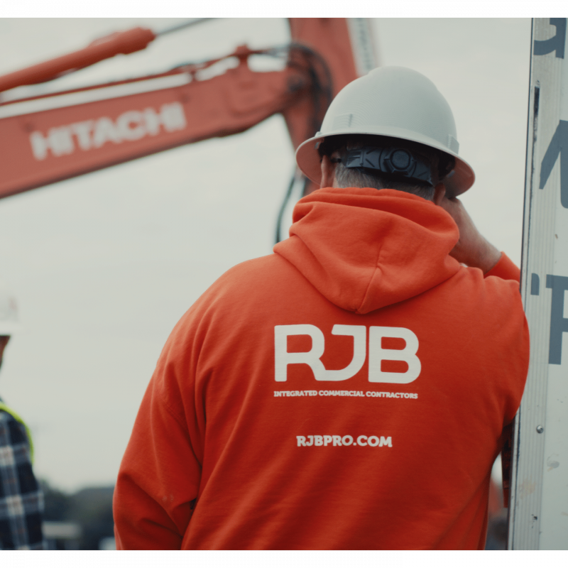 RJB contracting employee on a job site